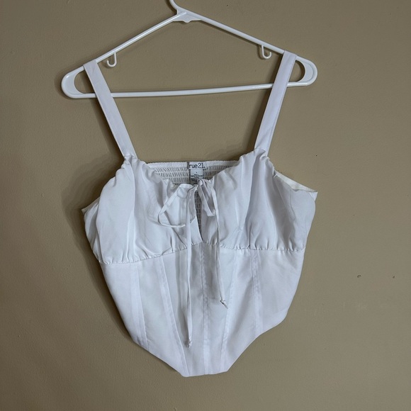 White rue 21 tie front corset style top - Picture 1 of 4